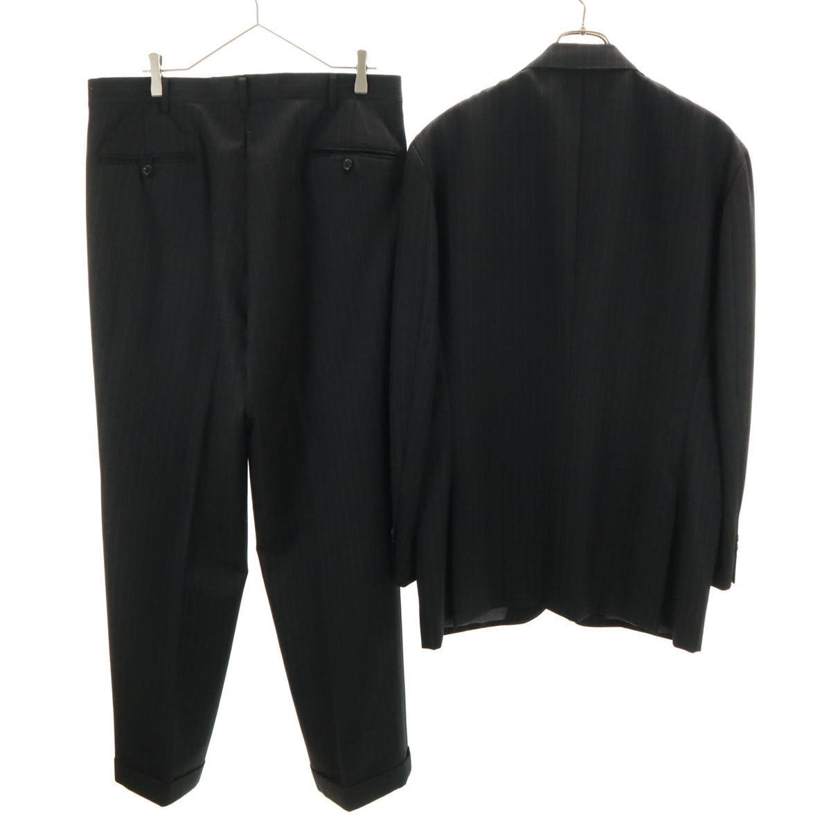 Polo by Ralph Lauren ポロバイラルフローレン 日本製 ストライプ柄 スーツ 上下 セットアップ B8 チャコール メンズ