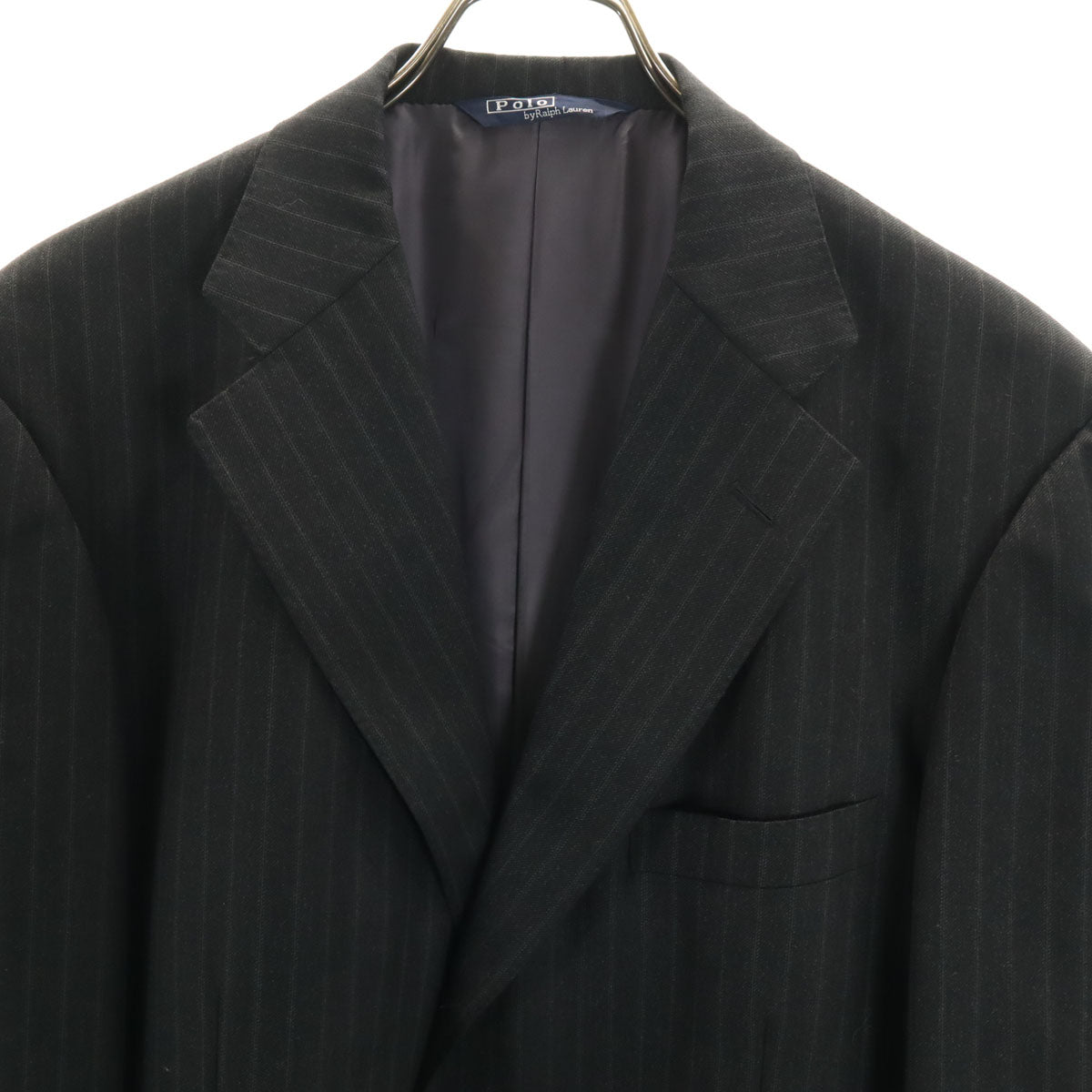 Polo by Ralph Lauren ポロバイラルフローレン 日本製 ストライプ柄 スーツ 上下 セットアップ B8 チャコール メンズ