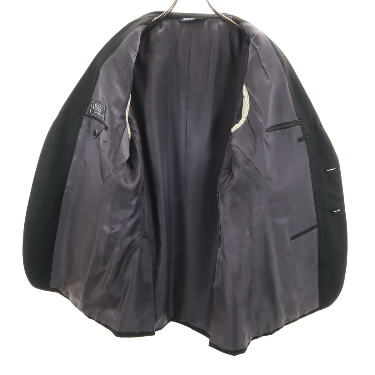 Polo by Ralph Lauren ポロバイラルフローレン 日本製 ストライプ柄 スーツ 上下 セットアップ B8 チャコール メンズ