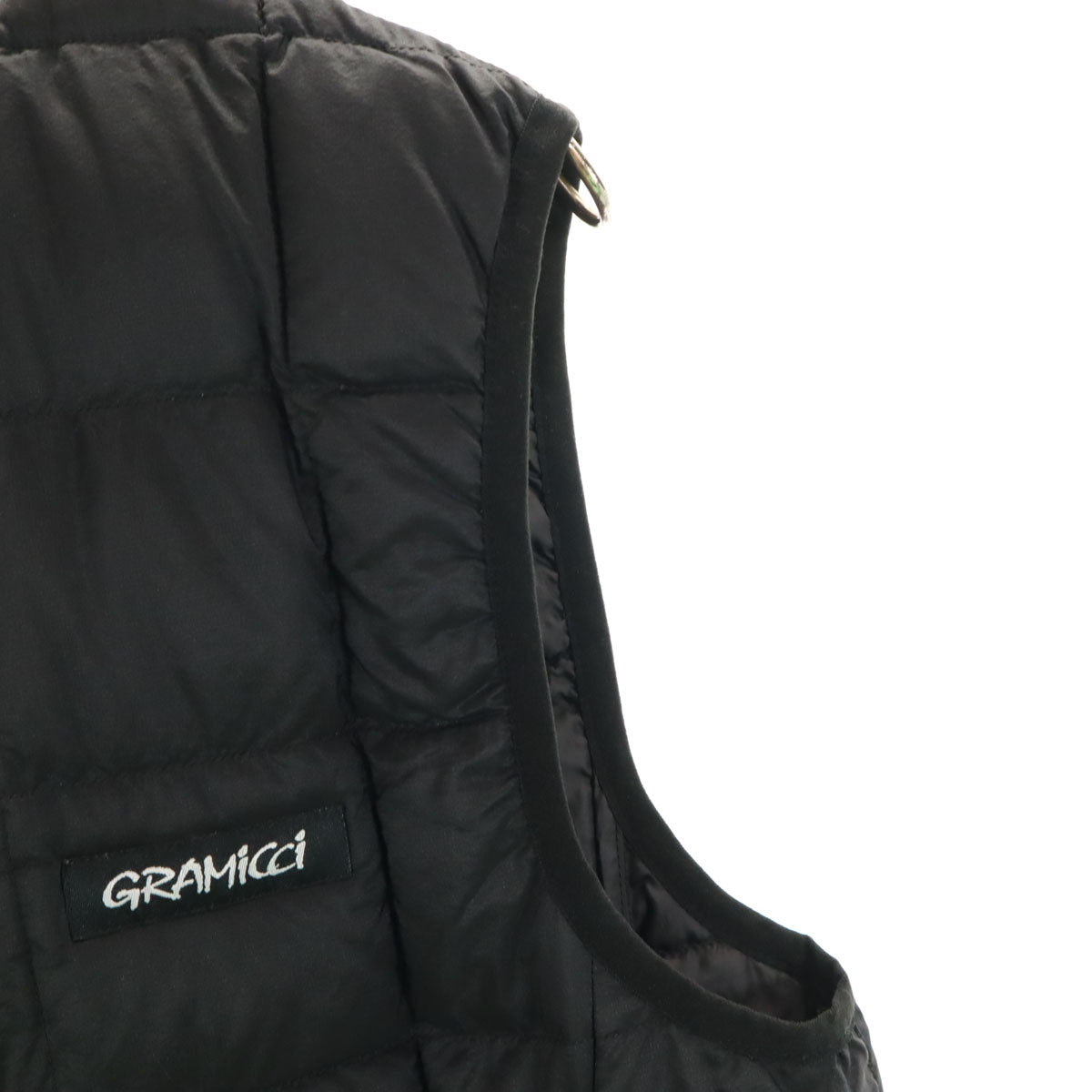 美品 Gramicci グラミチ TAION タイオン コラボ インナー ダウンベスト M ブラック 収納袋付き アウトドア メンズ