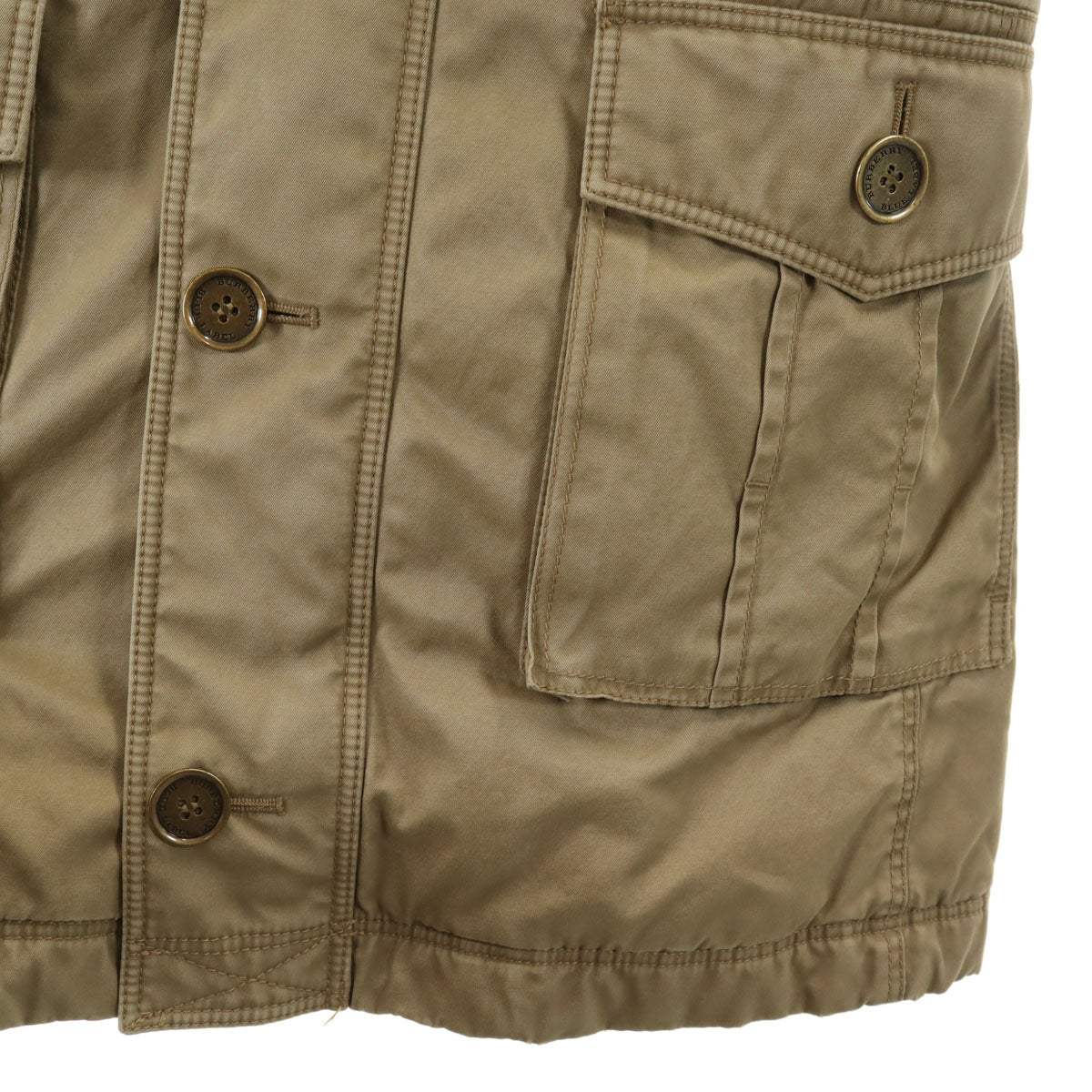 BURBERRY LONDON BLUE LABEL バーバリー ロンドン ブルーレーベル モッズコート 38 ベージュ 三陽商会 中綿 ミリタリー ラクーンファー付き レディース