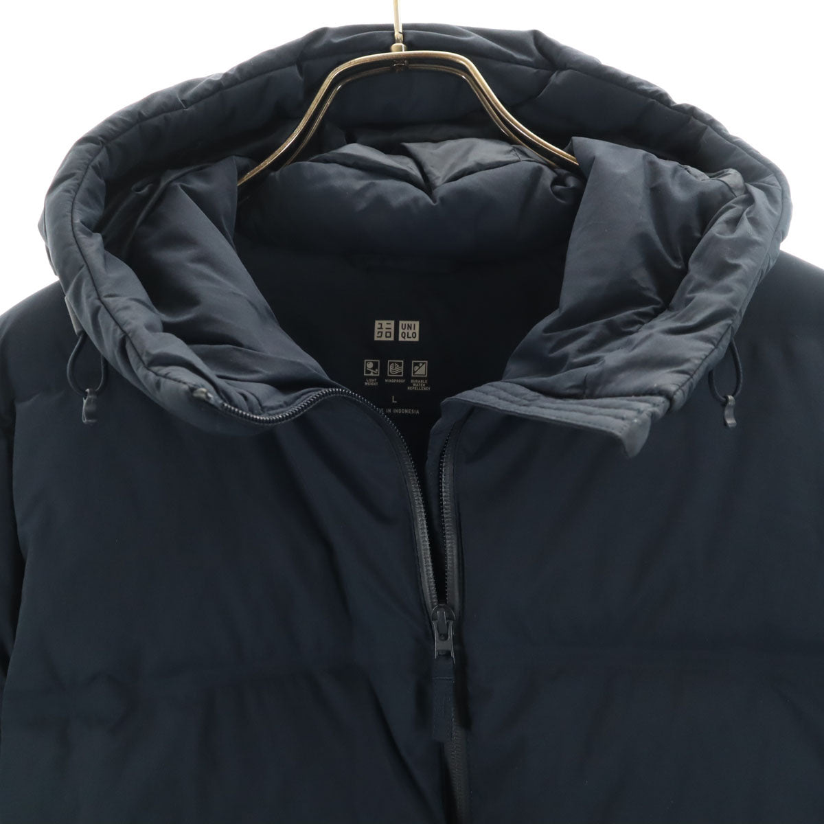 UNIQLO ユニクロ シームレス ダウンパーカー L ネイビー レディース