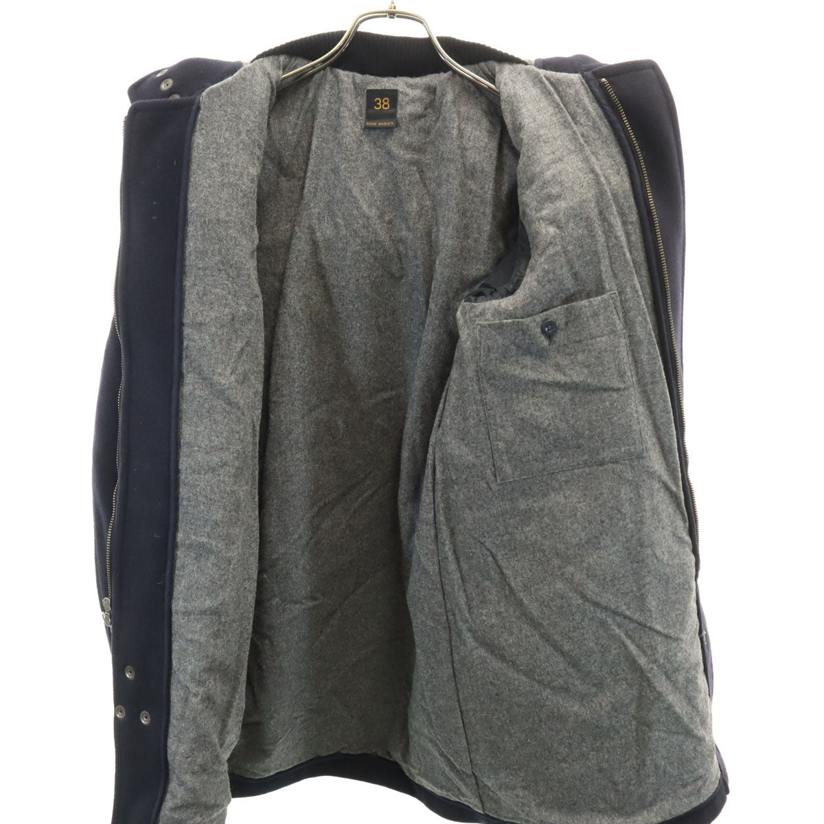 SCYE BASICS サイベーシックス メルトン ダッフルコート 38 ネイビー レディース