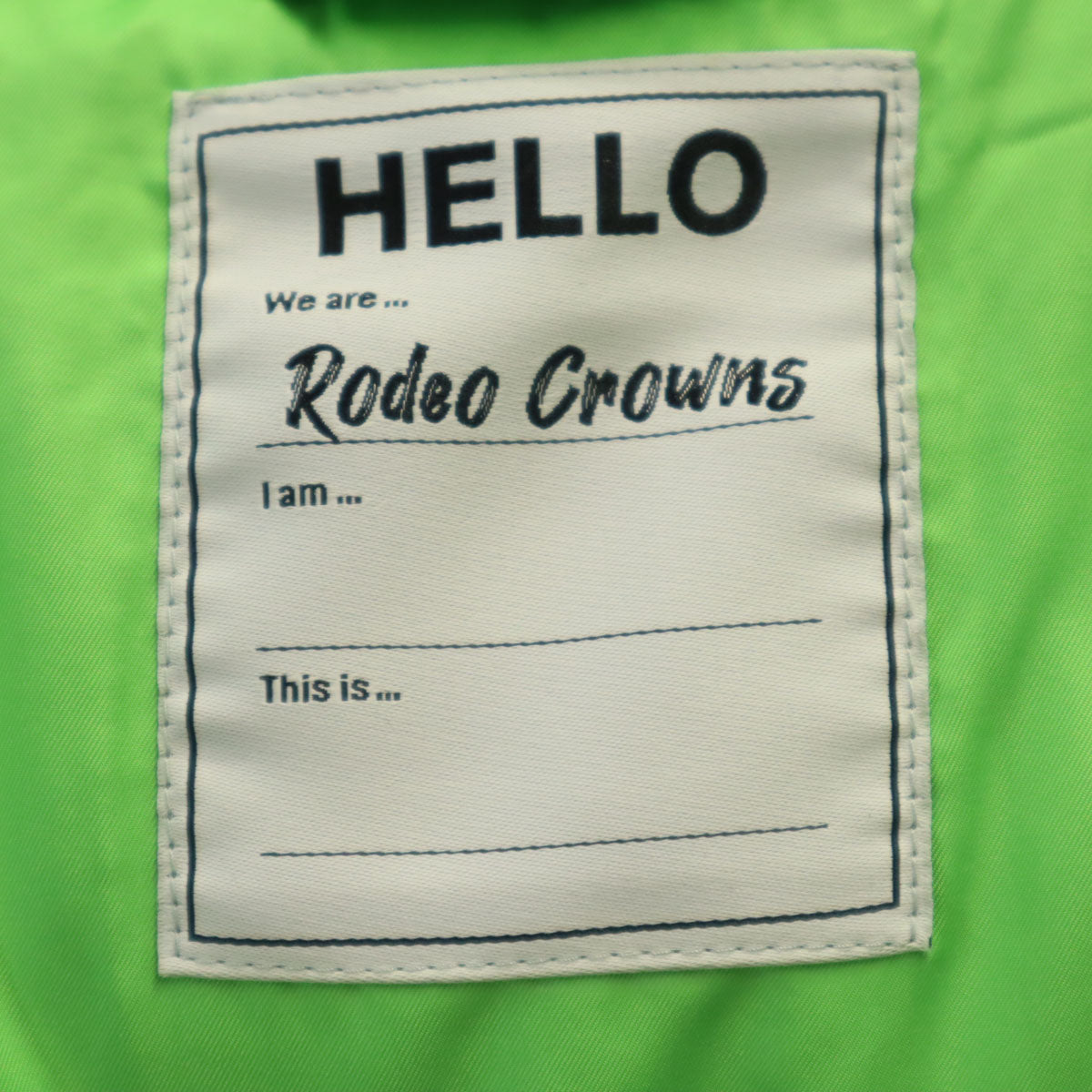 Rodeo Crowns ロデオクラウンズ ワイドボウル 中綿ジャケット S ネオングリーン レディース