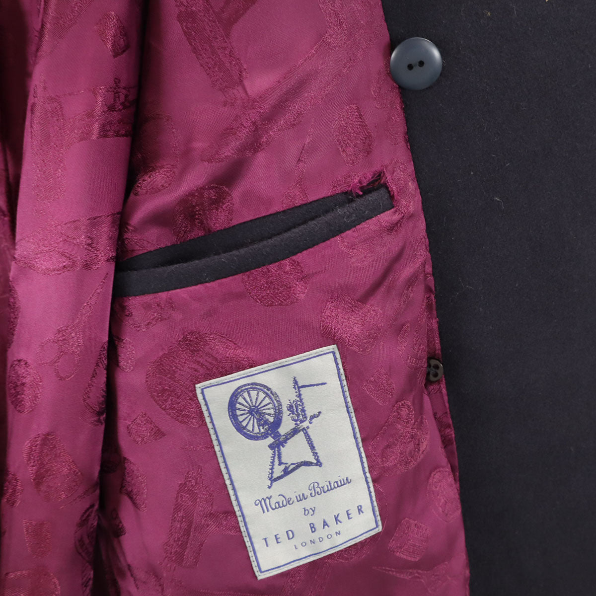 TED BAKER テッドベーカー 英国製 ウールブレンド ピーコート 5 ネイビー メンズ