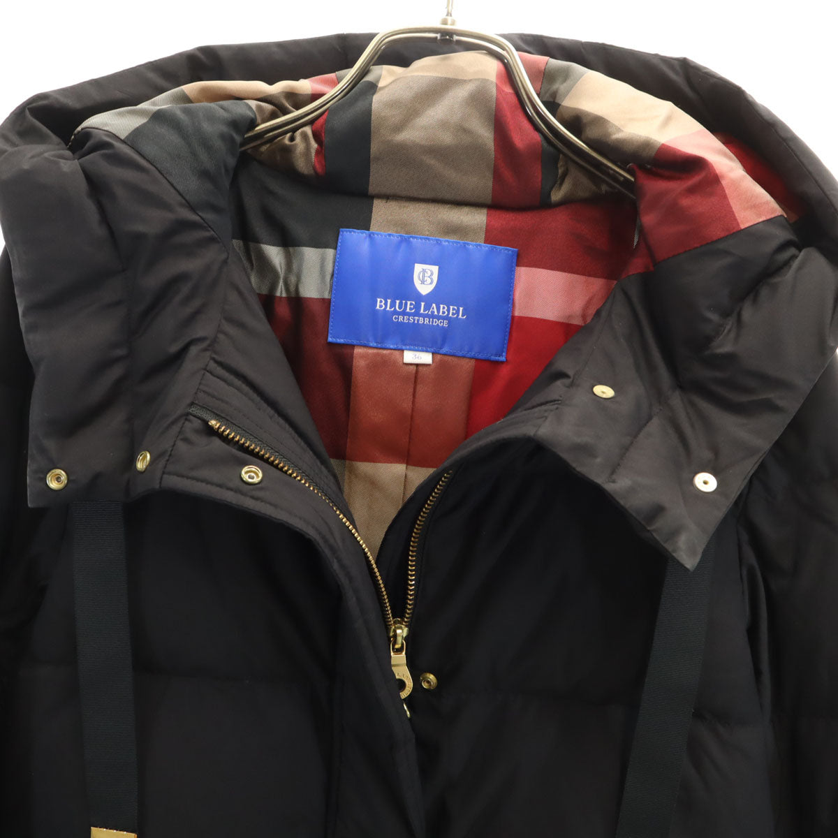 BLUE LABEL CRESTBRIDGE ブルーレーベルクレストブリッジ ダウンジャケット 36 ブラック 三陽商会 レディース