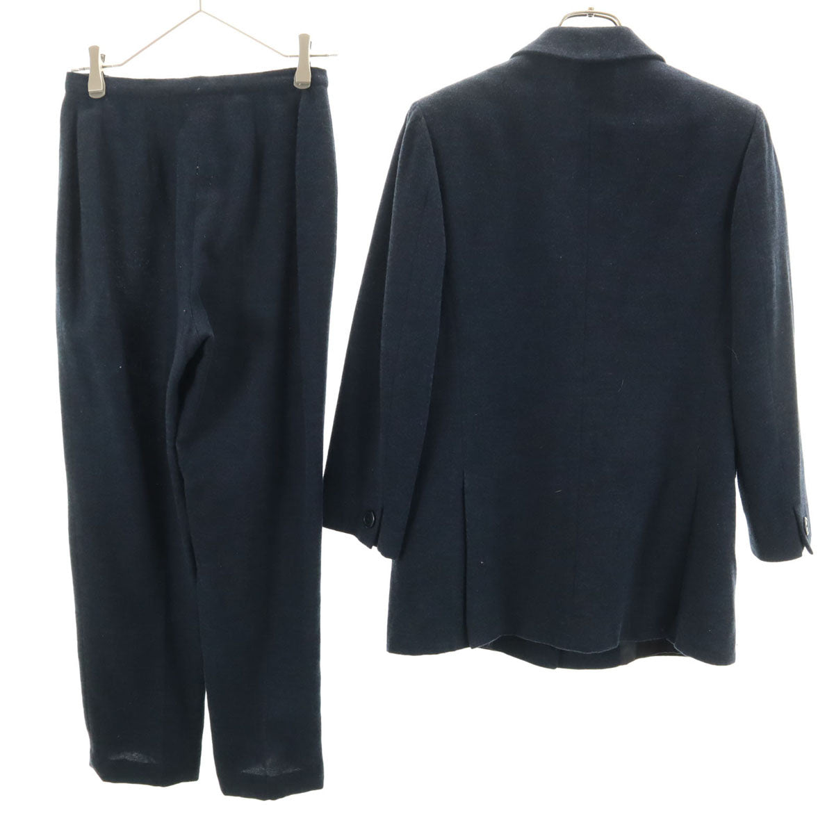 MAX&CO マックスアンドコー イタリア製 ウールブレンド パンツスーツ 上下 セットアップ 38 ネイビー系 レディース