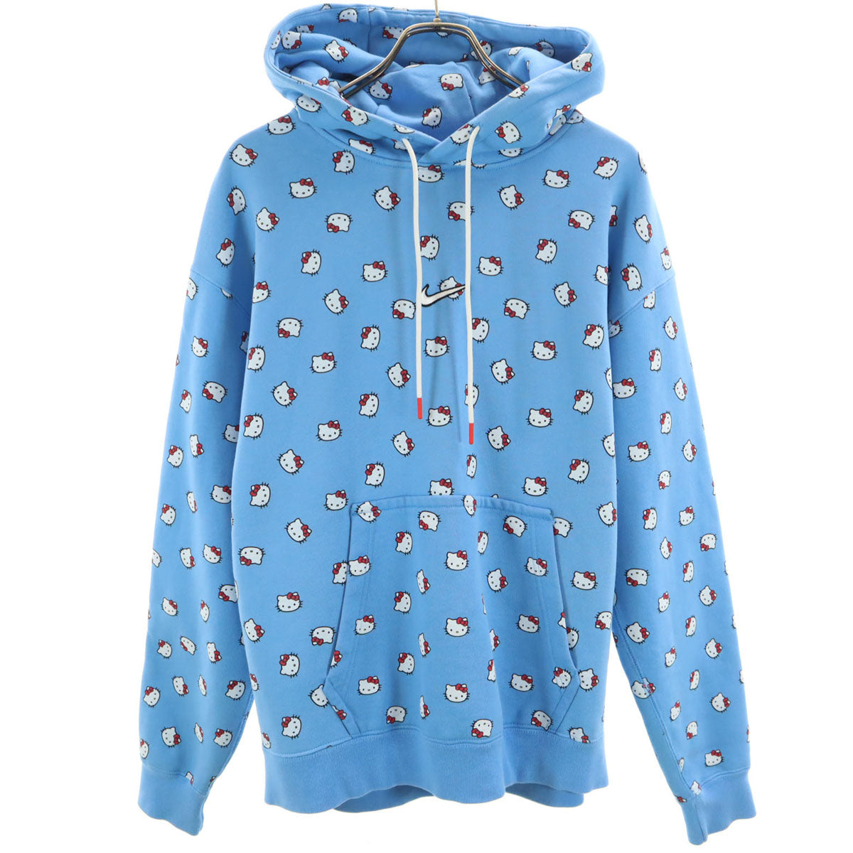 NIKE ナイキ Hello Kitty ハローキティ コラボ 長袖 スウェットパーカー M 水色 裏起毛 メンズ