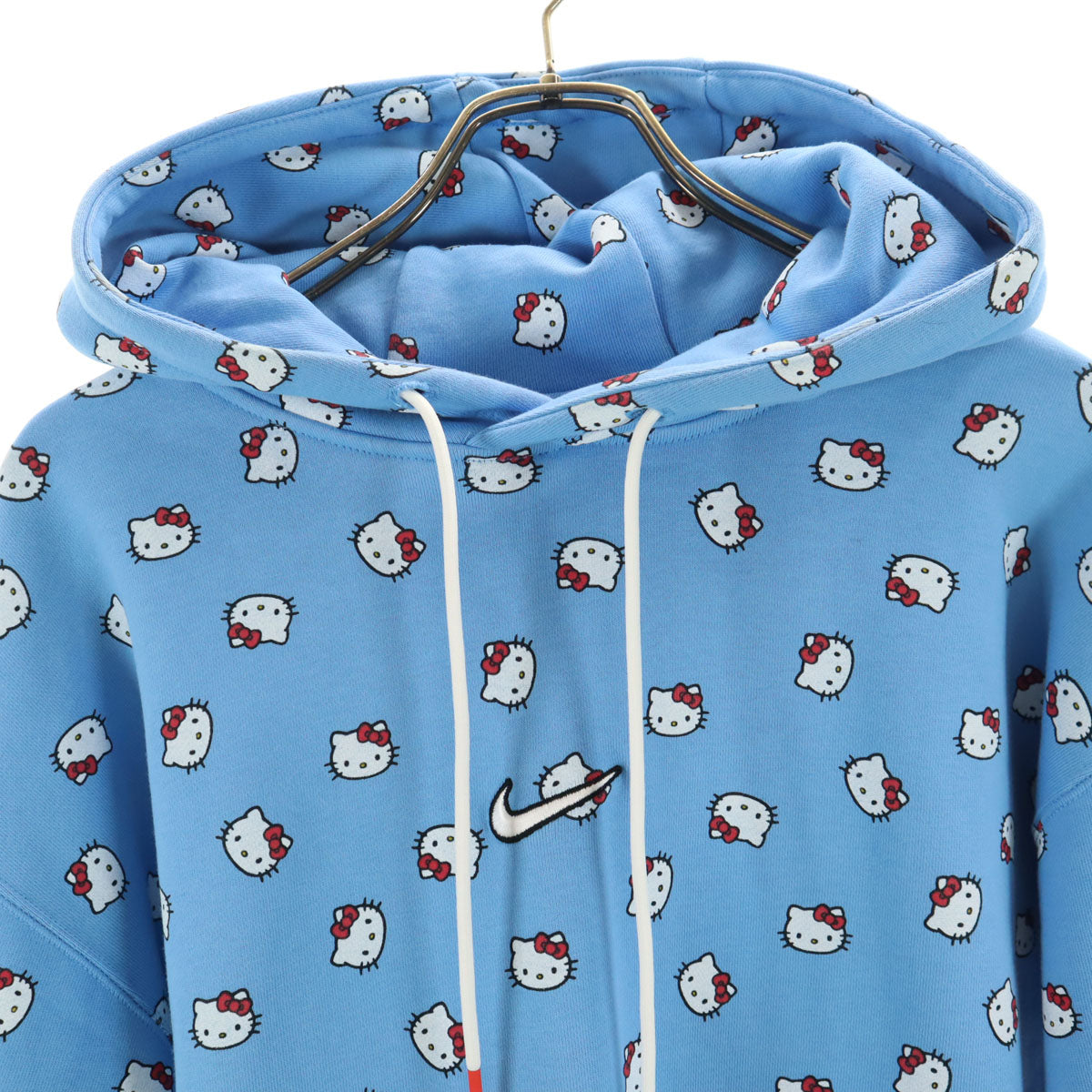 NIKE ナイキ Hello Kitty ハローキティ コラボ 長袖 スウェットパーカー M 水色 裏起毛 メンズ