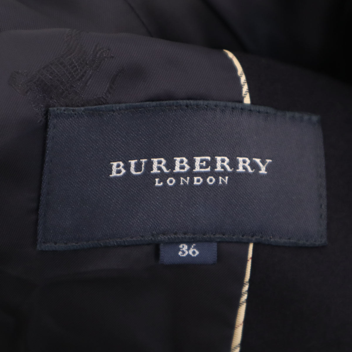 未使用 BURBERRY LONDON バーバリーロンドン 日本製 ウールジャケット 36 ネイビー 三陽商会 レディース