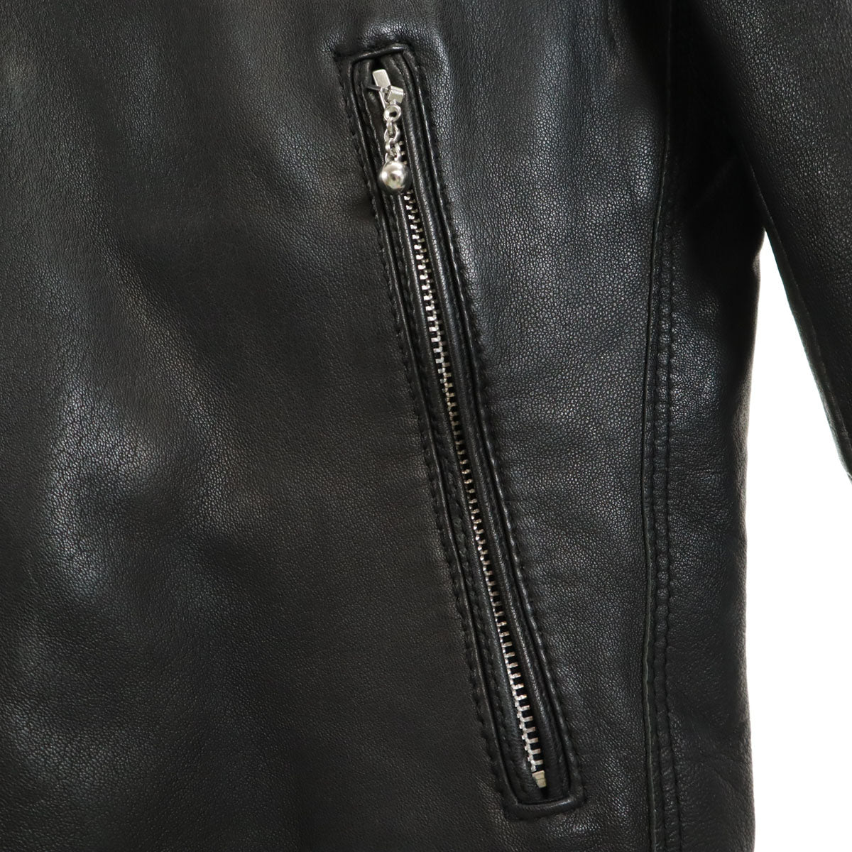 nano universe ナノユニバース 羊革 レザージャケット S ブラック サーモライト中綿 メンズ