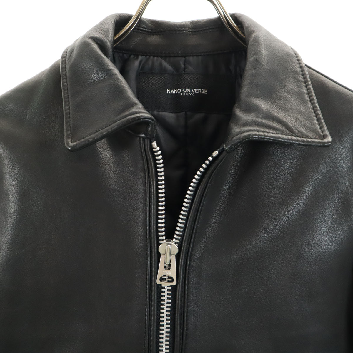 nano universe ナノユニバース 羊革 レザージャケット S ブラック サーモライト中綿 メンズ