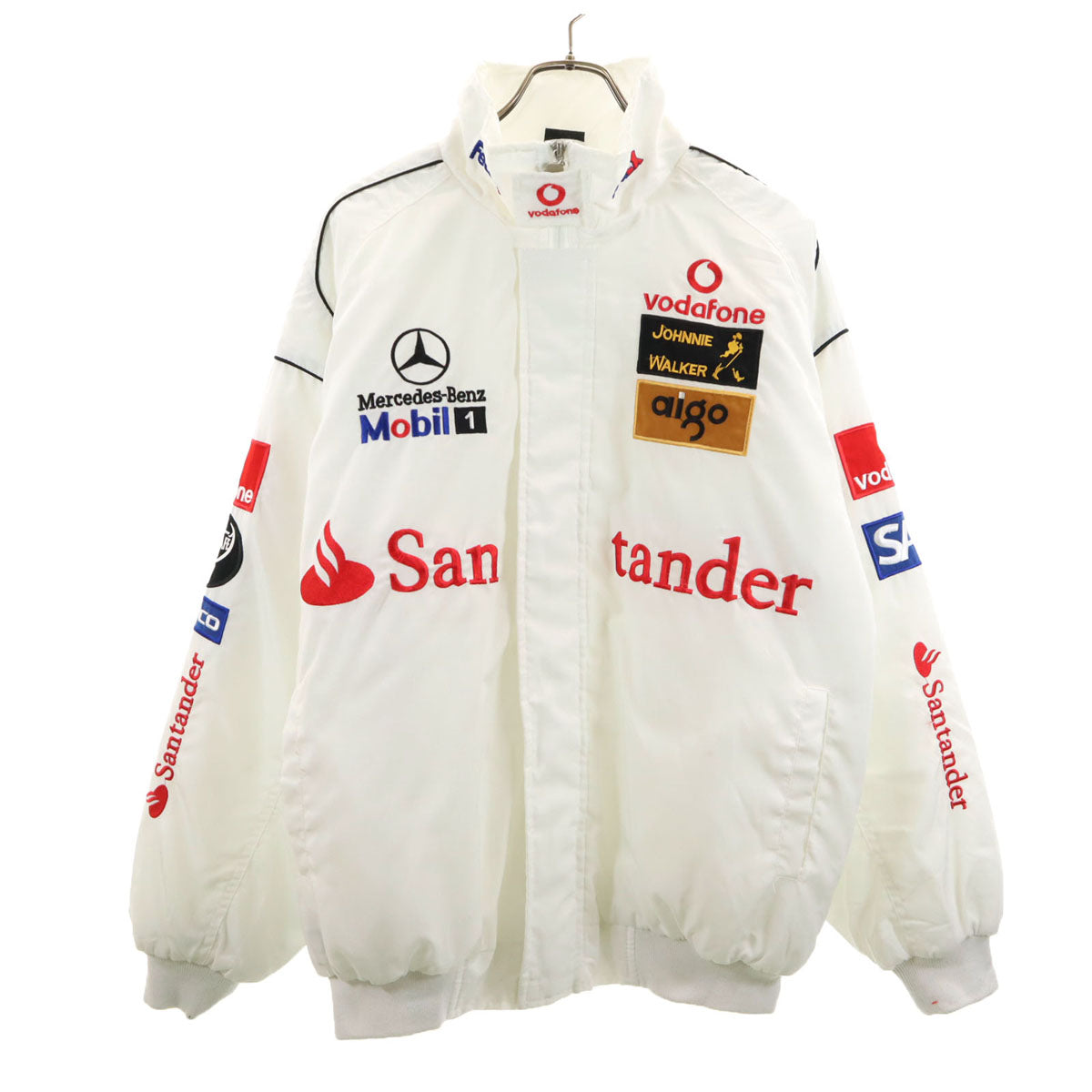 Mercedes-Benz メルセデス ベンツ 企業モノ刺繍 レーシング 中綿ジャケット XXL ホワイト メンズ