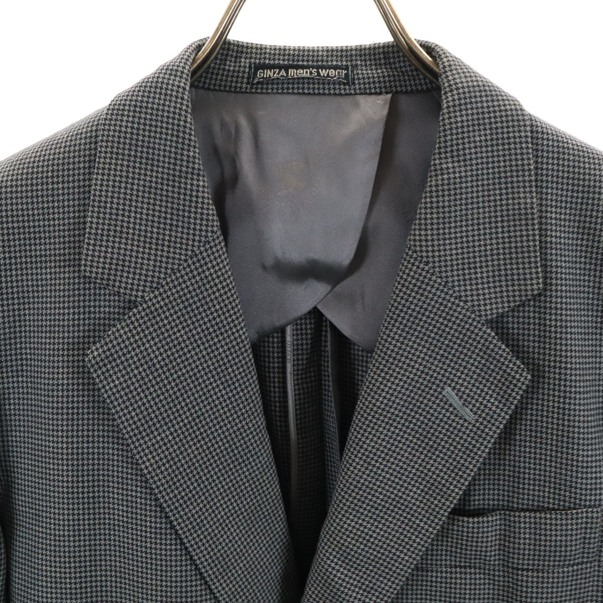 GIVENCHY GENTLEMAN ジバンシィ ジェントルマン 80s 90s オールド ハウンドトゥース柄 テーラードジャケット グレー GINZA MEN'S WEAR 千鳥格子 メンズ