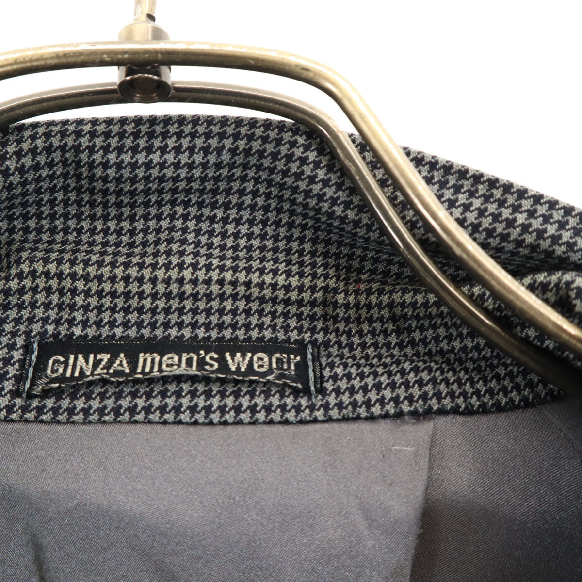 GIVENCHY GENTLEMAN ジバンシィ ジェントルマン 80s 90s オールド ハウンドトゥース柄 テーラードジャケット グレー GINZA MEN'S WEAR 千鳥格子 メンズ