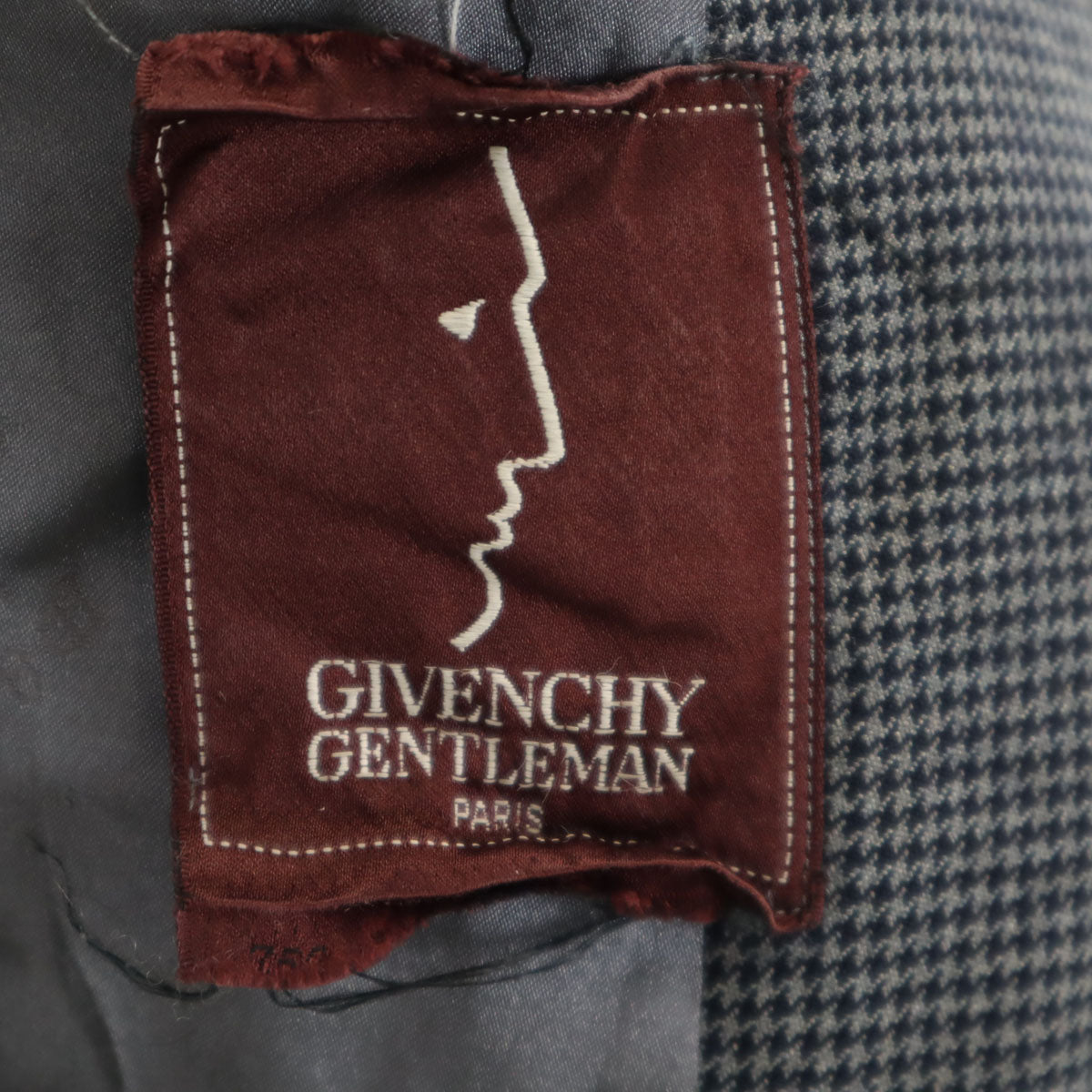 GIVENCHY GENTLEMAN ジバンシィ ジェントルマン 80s 90s オールド ハウンドトゥース柄 テーラードジャケット グレー GINZA MEN'S WEAR 千鳥格子 メンズ