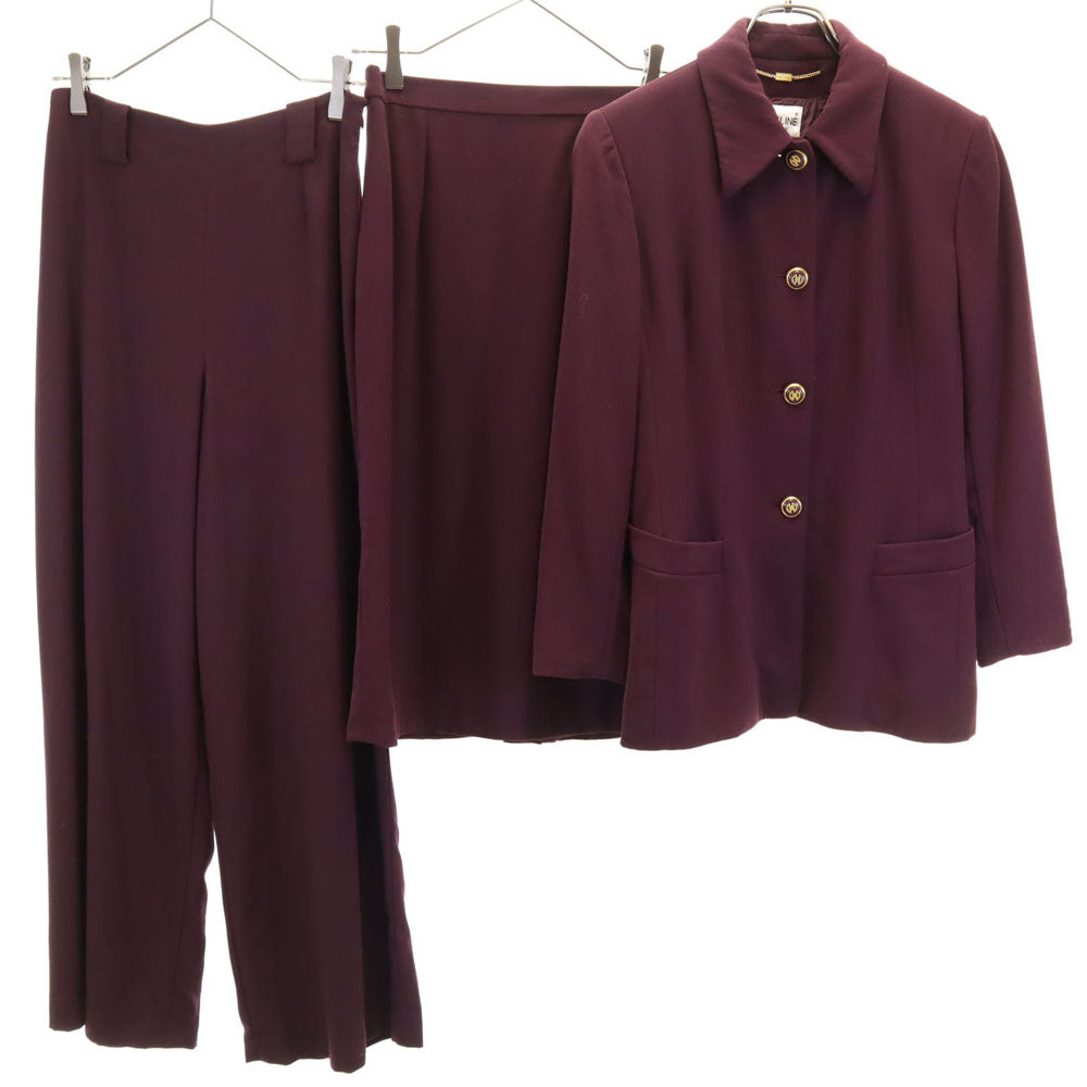 セリーヌ フランス製 3ピース ジャケット 上下 セットアップ 38