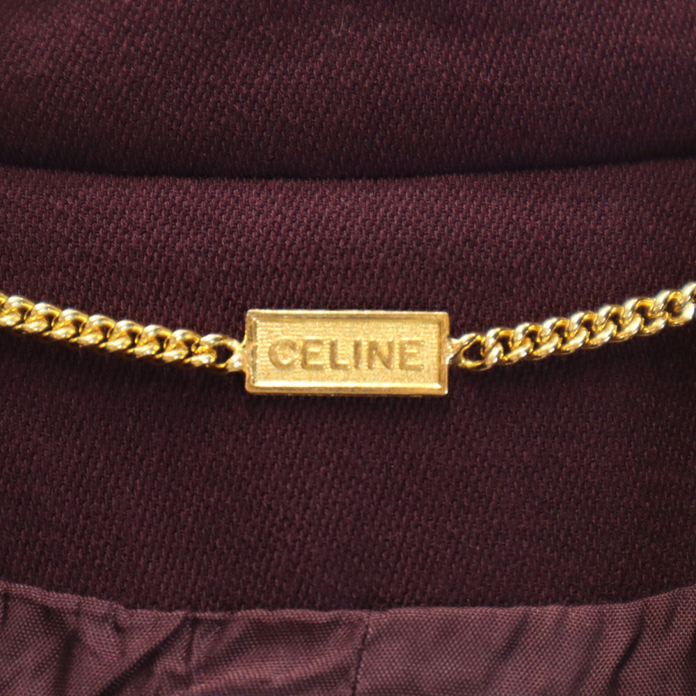 CELINE セリーヌ フランス製 3ピース ジャケット 上下 セットアップ 38 ボルドー レディース