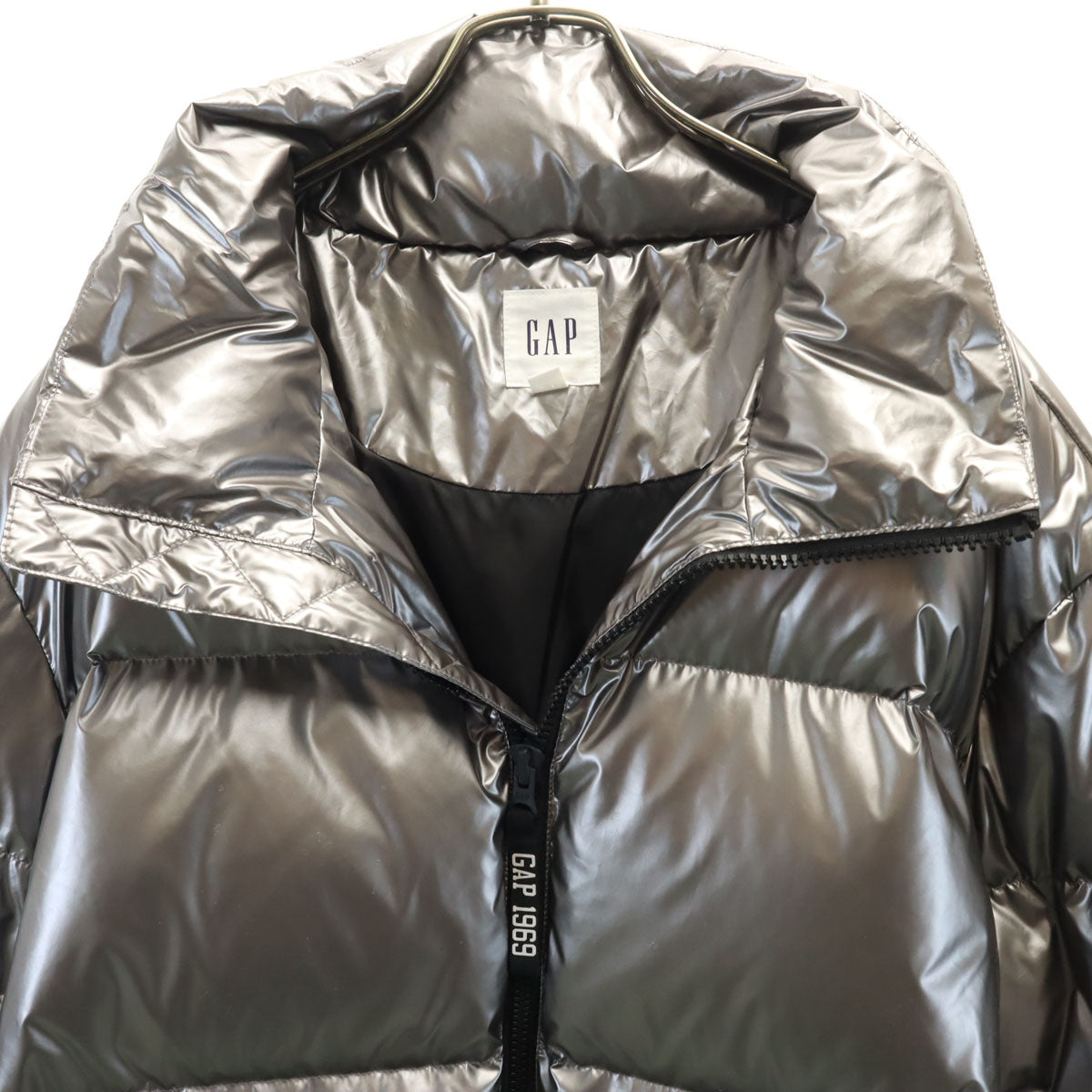 GAP ギャップ オーバーサイズ ダウンジャケット L シルバー メタリック メンズ