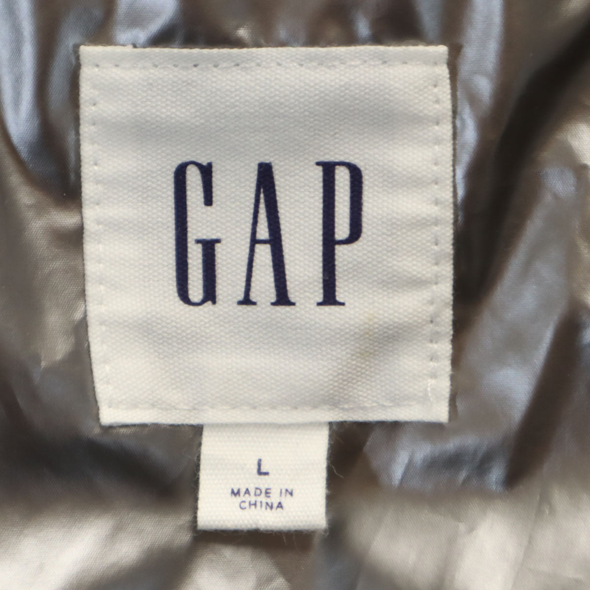 GAP ギャップ オーバーサイズ ダウンジャケット L シルバー メタリック メンズ