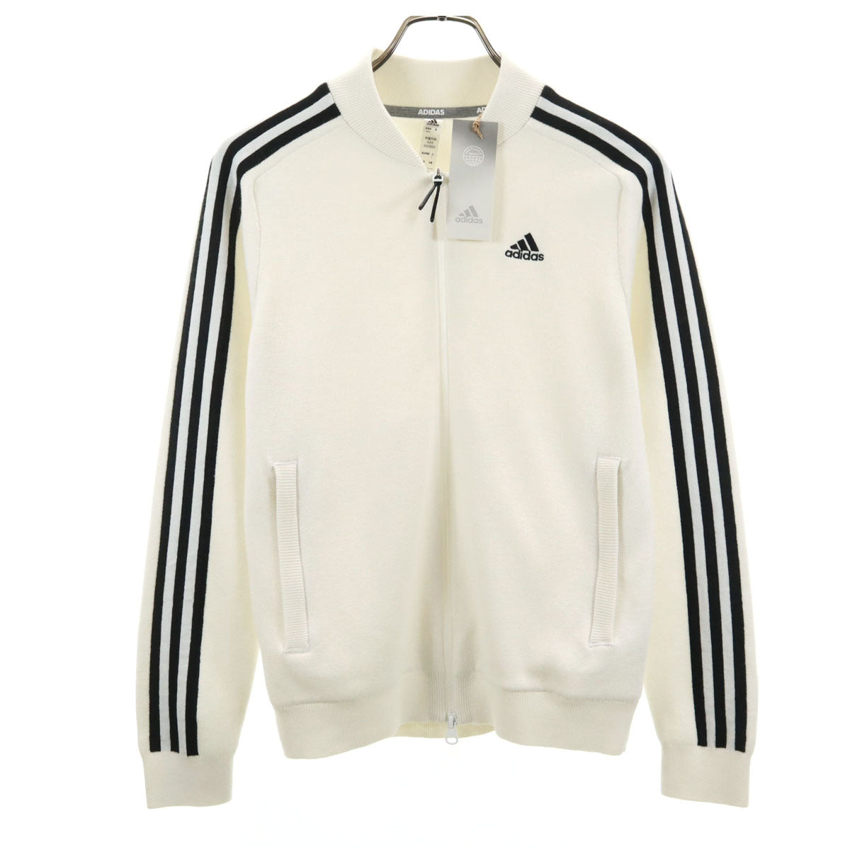 未使用 adidas アディダス ニットジャケット L ホワイト ブルゾン レディース