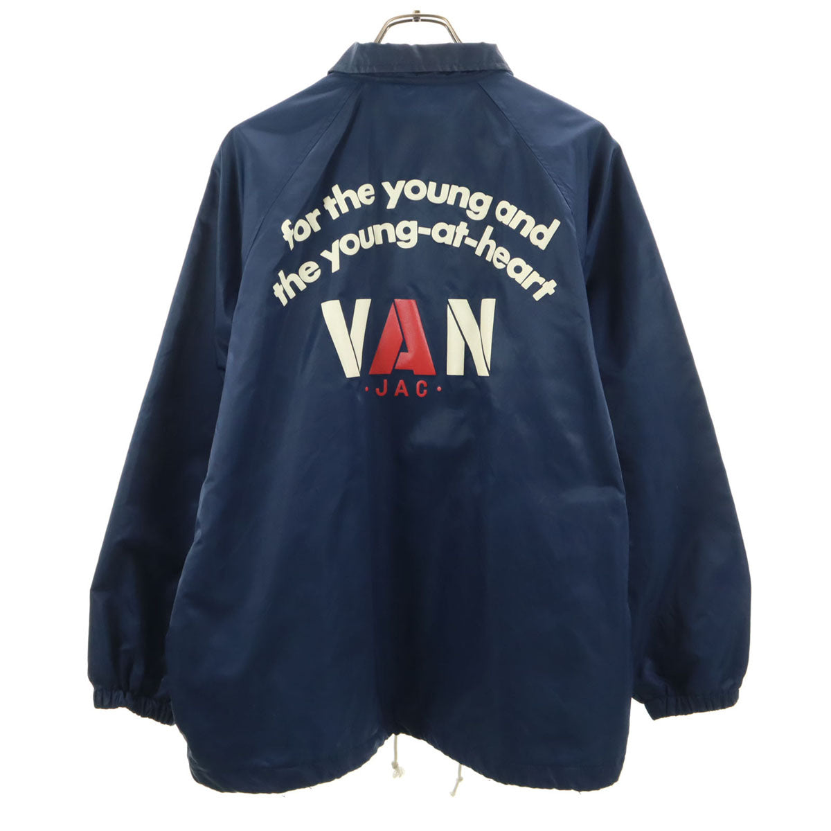 VAN JACKET ヴァンヂャケット 日本製 バックロゴ コーチジャケット L ネイビー メンズ