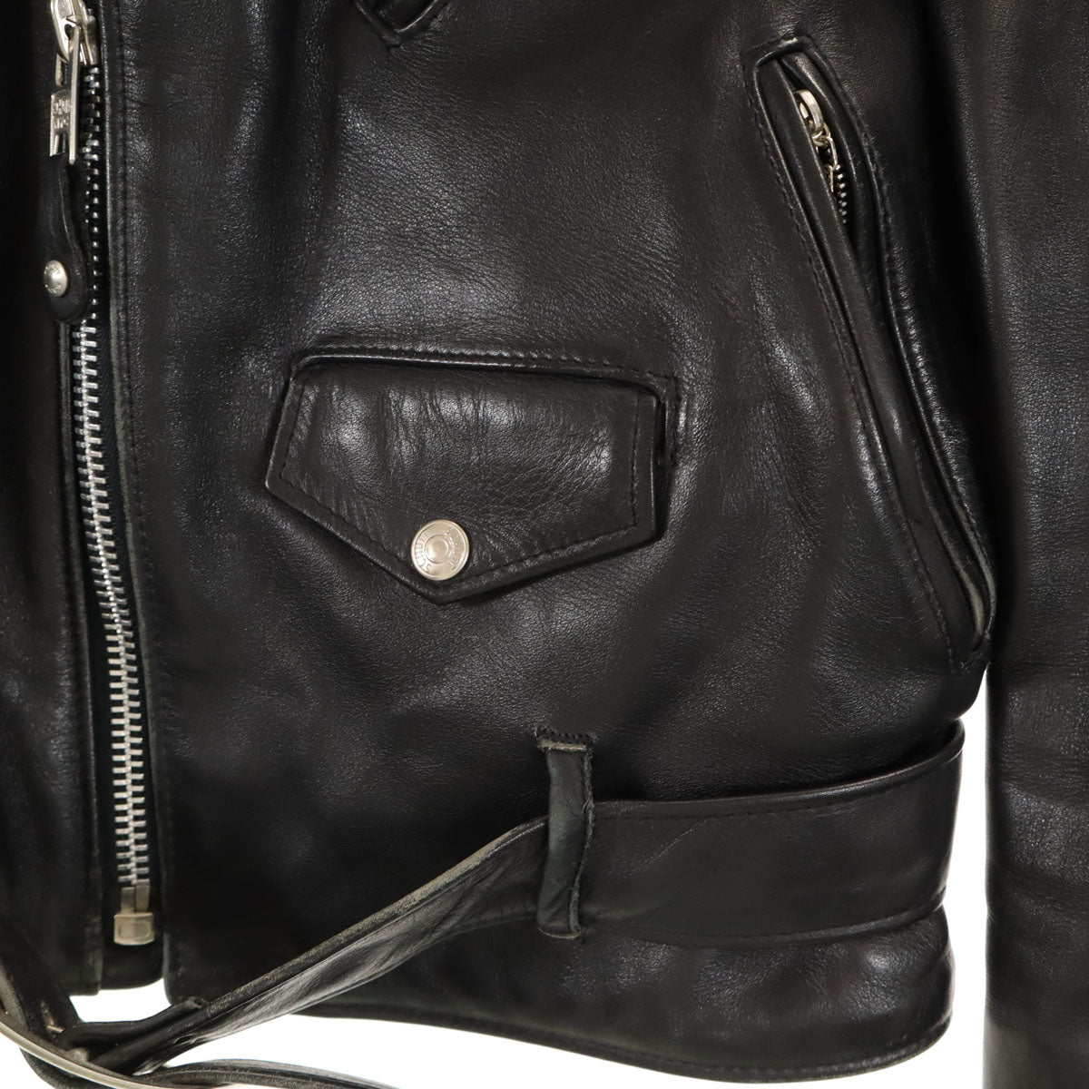 schott ショット 80s 618 ヴィンテージ USA製 IDEALジップ ダブルライダースジャケット 36 ブラック メンズ