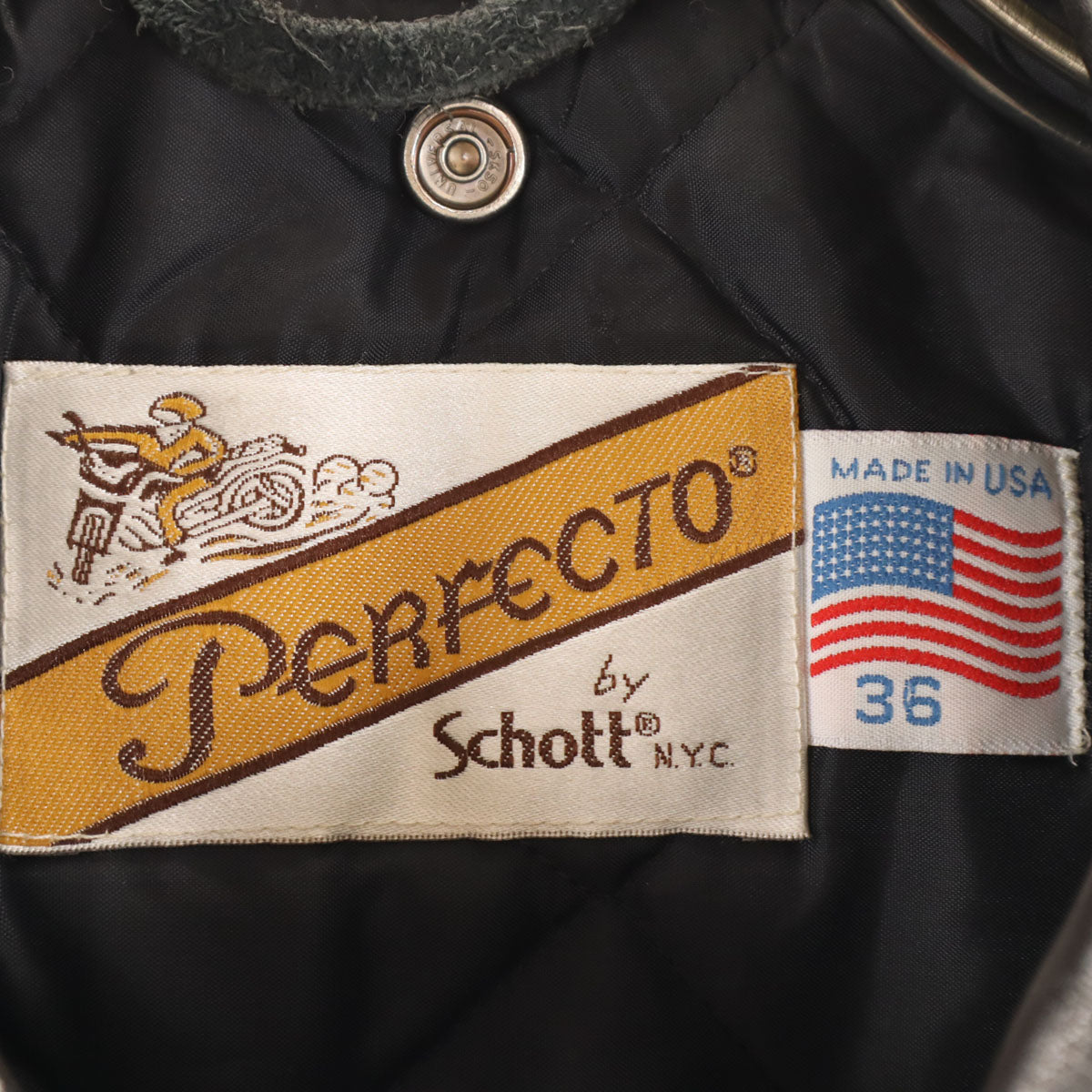 schott ショット 80s 618 ヴィンテージ USA製 IDEALジップ ダブルライダースジャケット 36 ブラック メンズ
