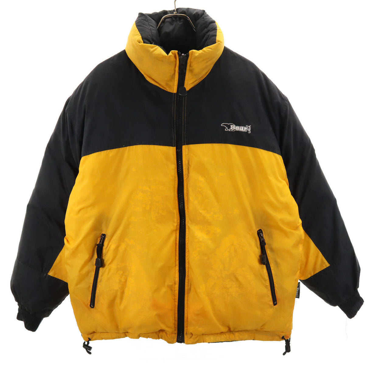 Bear ベアー リバーシブル ダウンジャケット S イエロー メンズ