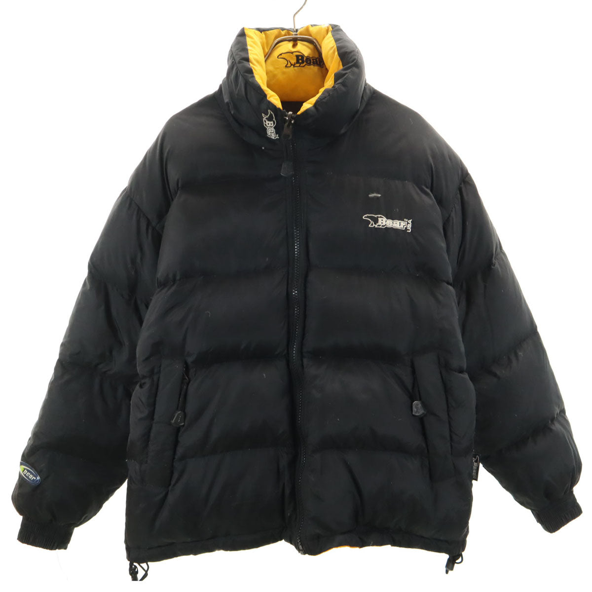 Bear ベアー リバーシブル ダウンジャケット S イエロー メンズ