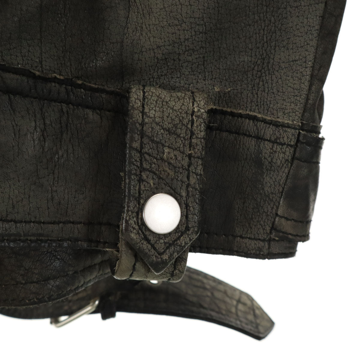 ZARA ザラ 水牛革 バッファローレザー ダブルライダースジャケット L チャコール メンズ