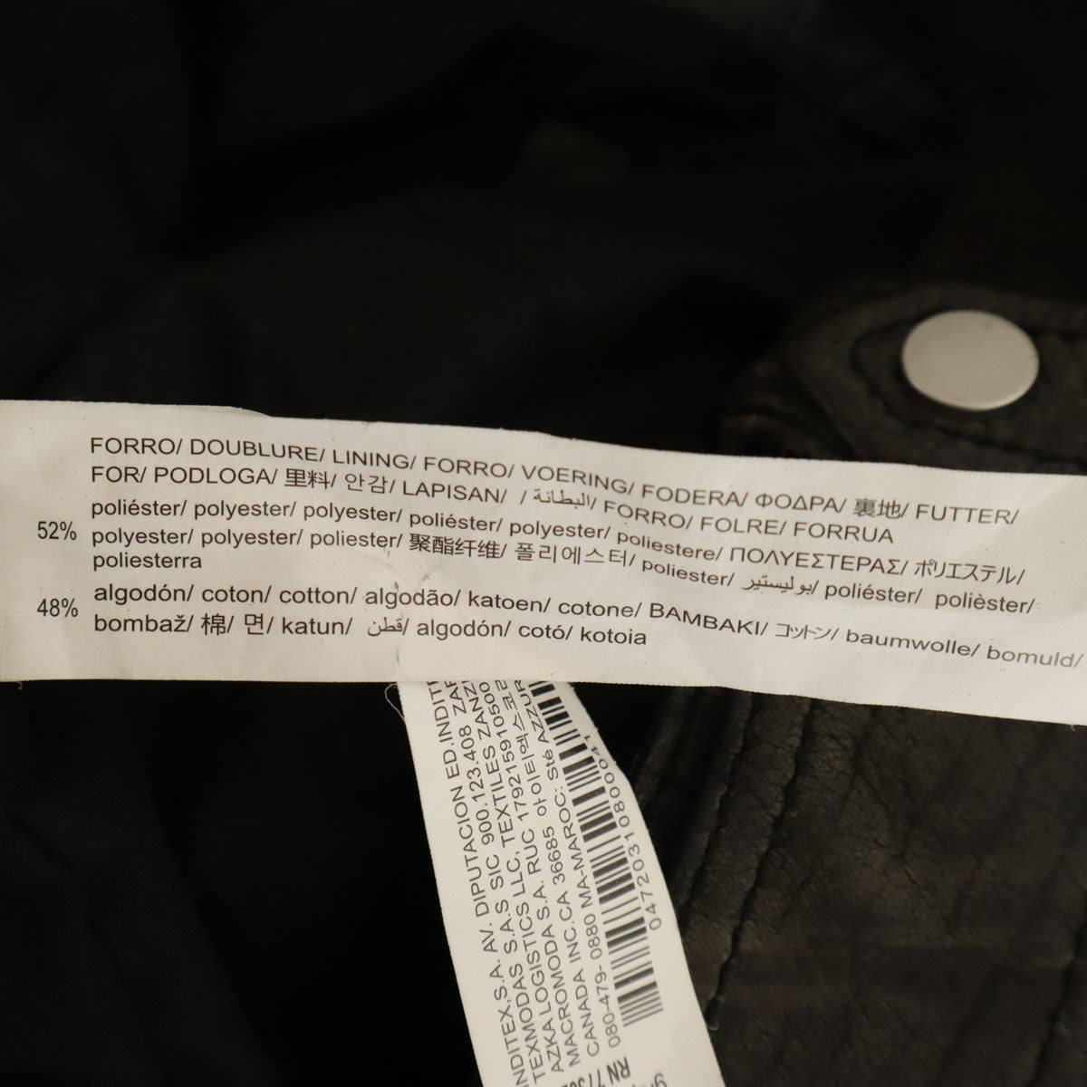 ZARA ザラ 水牛革 バッファローレザー ダブルライダースジャケット L チャコール メンズ