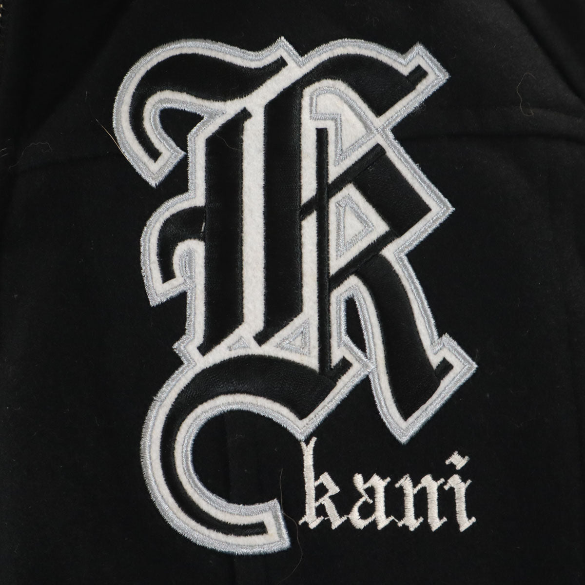 Karl Kani カールカナイ ウールジャケット L ブラック ラクーンファー付き メンズ