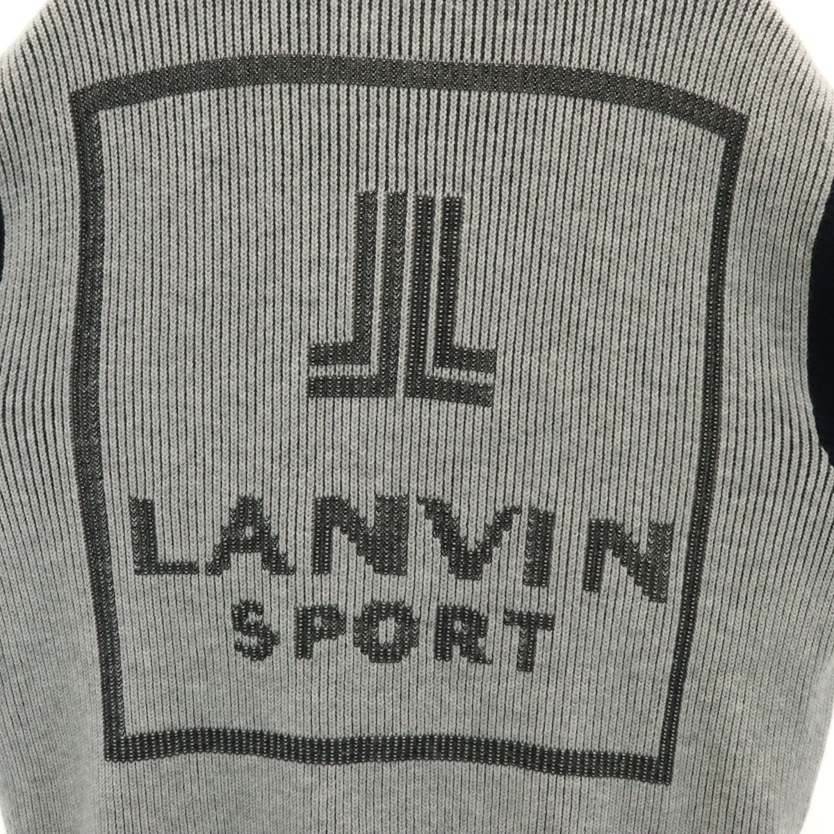 LANVIN SPORT ランバンスポール バックロゴ ニットジャケット 40 グレー メンズ