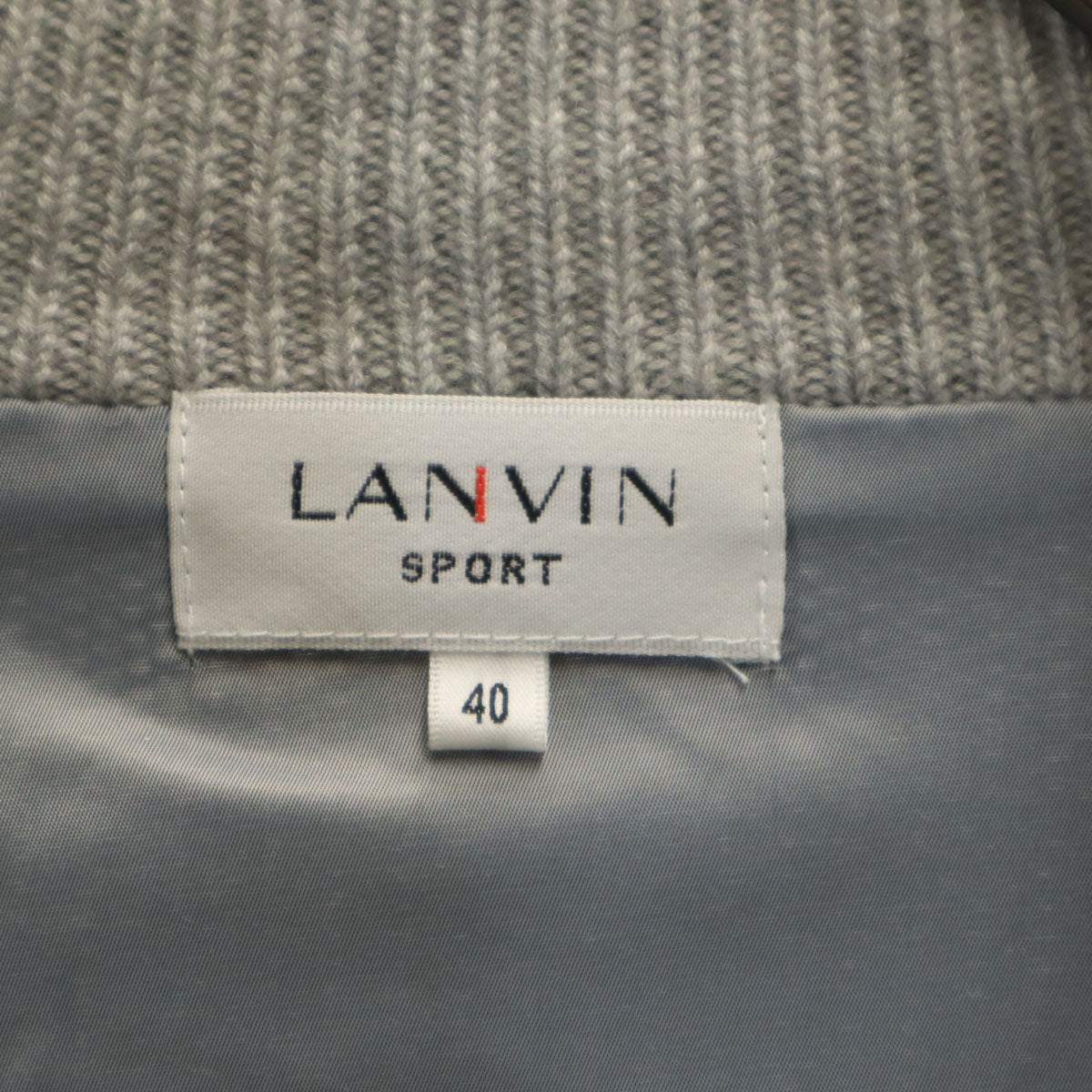 LANVIN SPORT ランバンスポール バックロゴ ニットジャケット 40 グレー メンズ