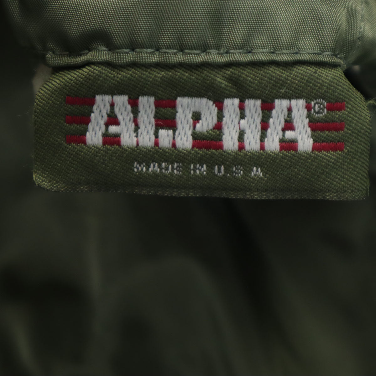 ALPHA アルファ 90s USA製 オールド MA-1 フライトジャケット L オリーブ系 中綿 ミリタリー メンズ