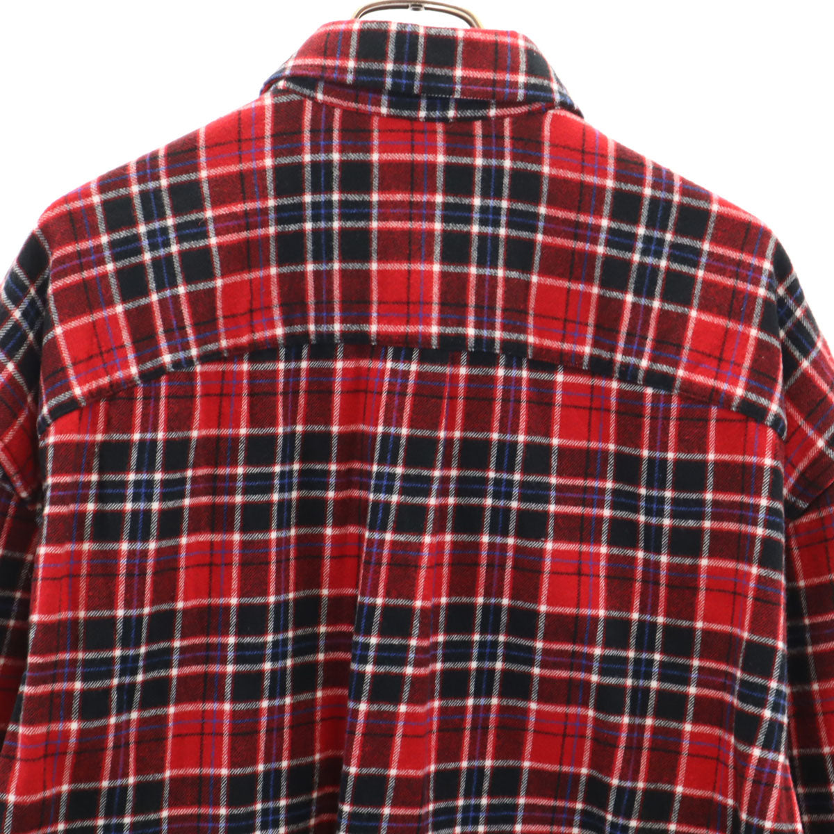 GAP ギャップ チェック柄 長袖 ビッグシルエット ネルシャツ M レッド メンズ