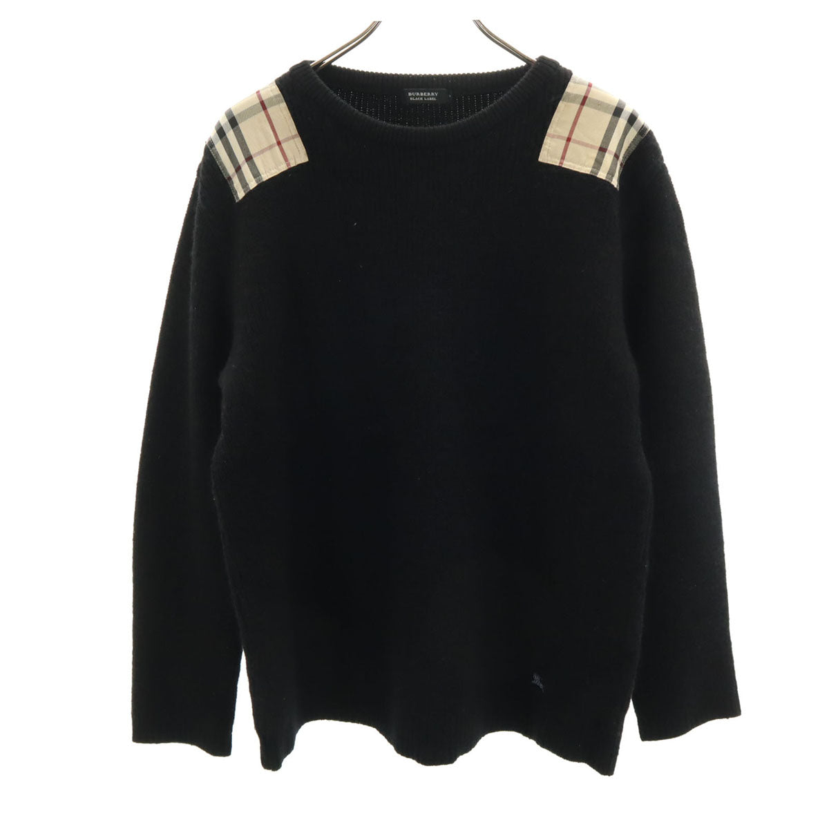 BURBERRY BLACK LABEL バーバリーブラックレーベル 日本製 長袖 セーター 3 ブラック 三陽商会 ニット メンズ
