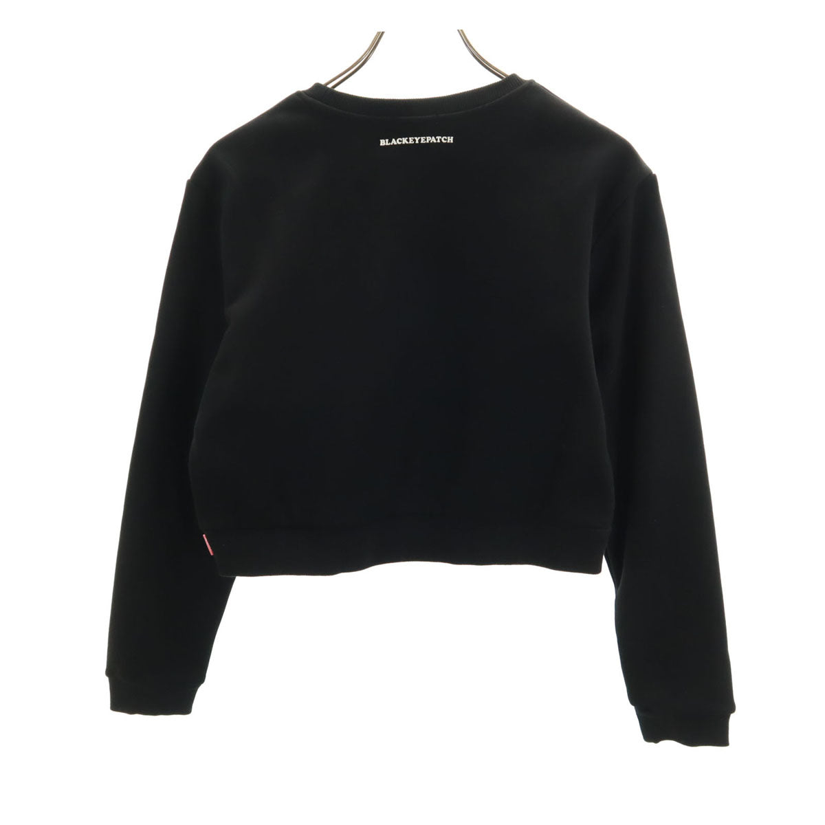 未使用 THE BLACK EYE PATCH ブラックアイパッチ RICH BOYS 長袖 ショート丈 スウェット トレーナー S ブラック レディース