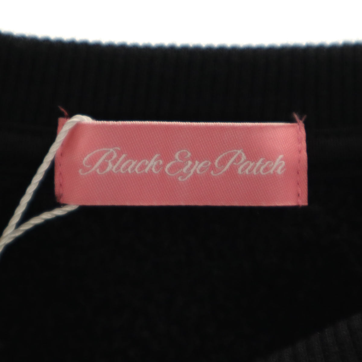 未使用 THE BLACK EYE PATCH ブラックアイパッチ RICH BOYS 長袖 ショート丈 スウェット トレーナー S ブラック レディース