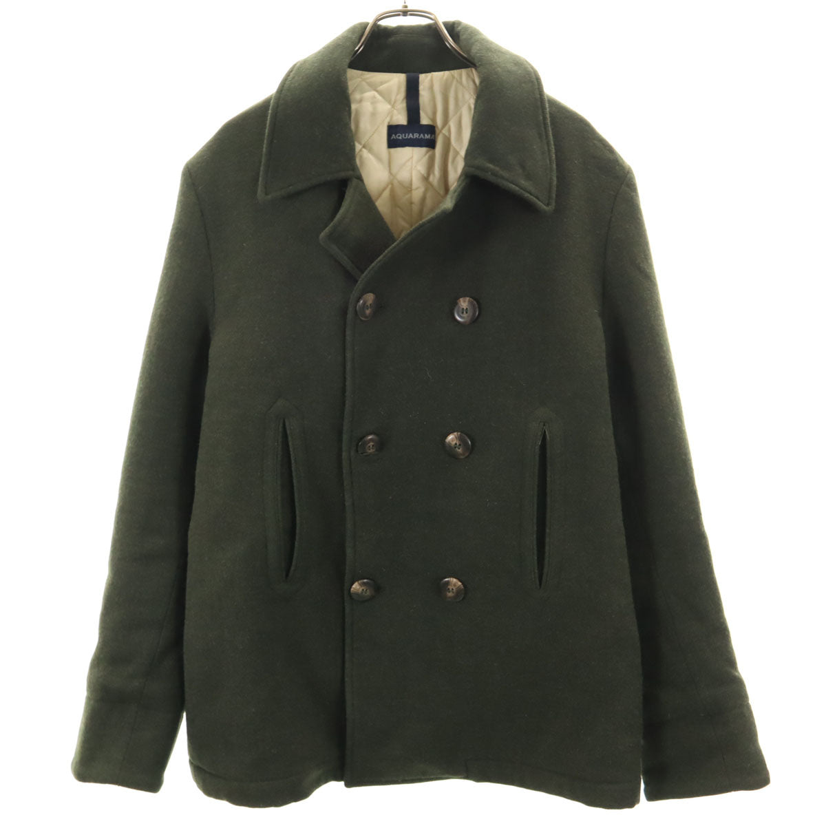 AQUARAMA アクアラマ イタリア製 ピーコート 52 カーキ Pコート メンズ