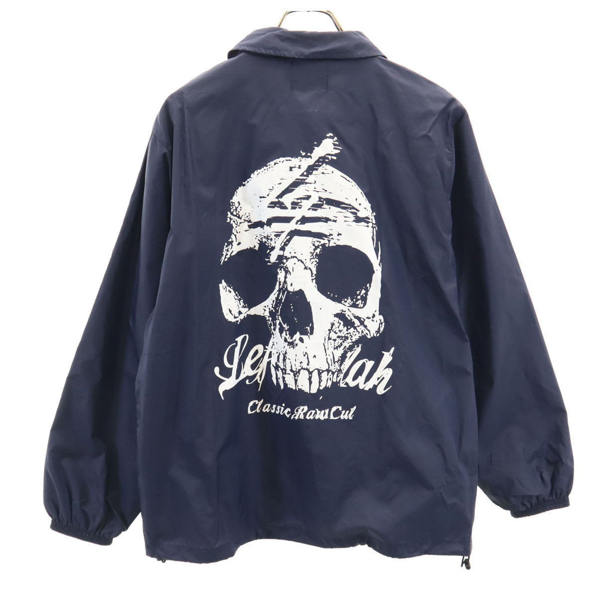 LEFLAH レフラー バックプリント コーチジャケット M ネイビー ドクロ メンズ