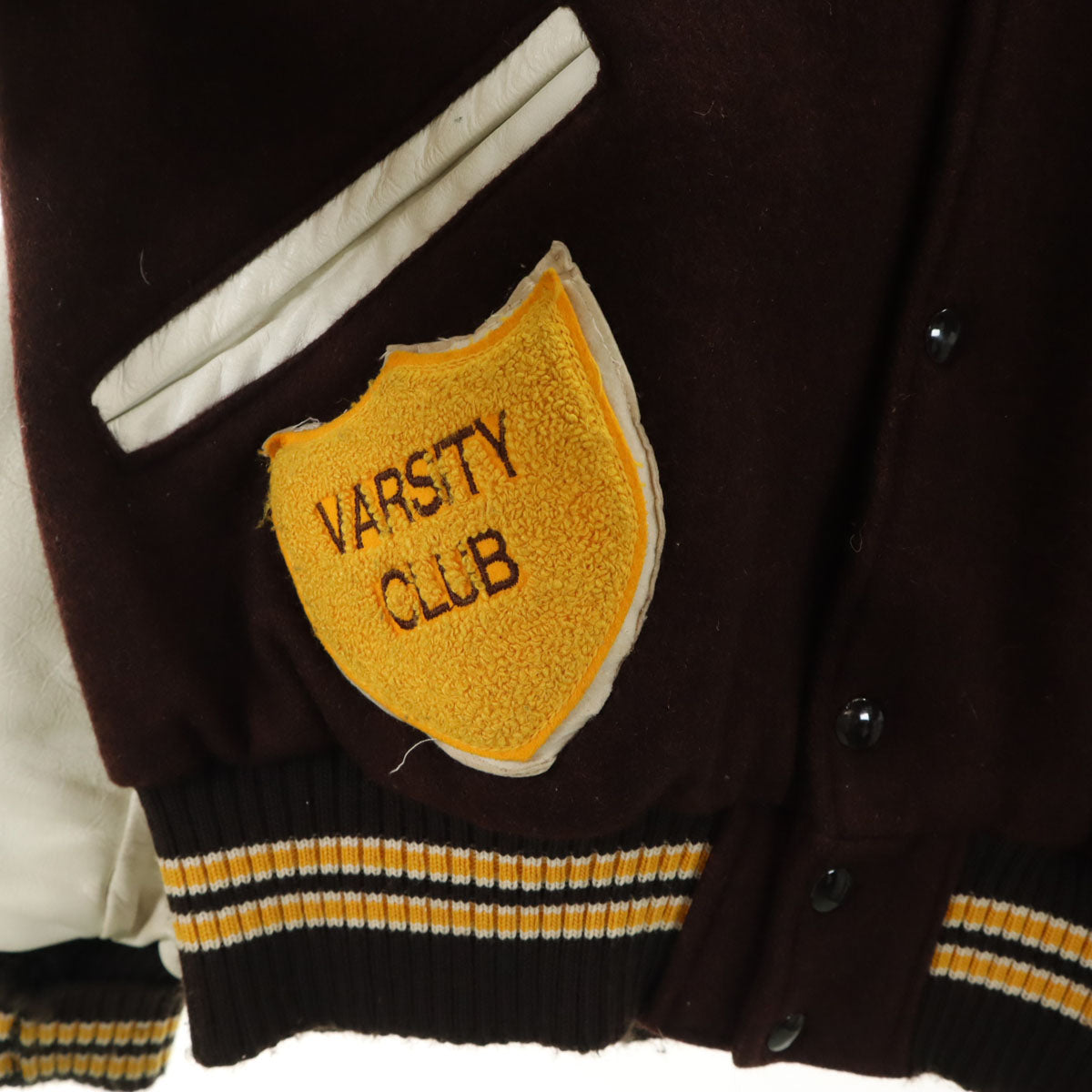 DeLONG デロング 90s オールド レタードワッペン スタジャン L ブラウン メンズ