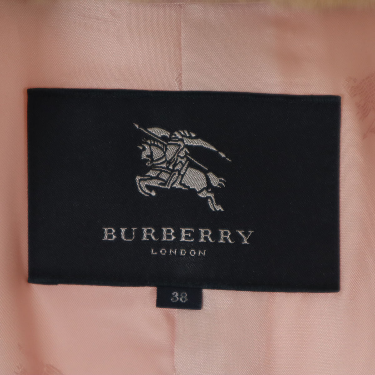 BURBERRY LONDON バーバリーロンドン アンゴラブレンド ウールコート 38 ピンク 三陽商会 ラビットファー付き レディース
