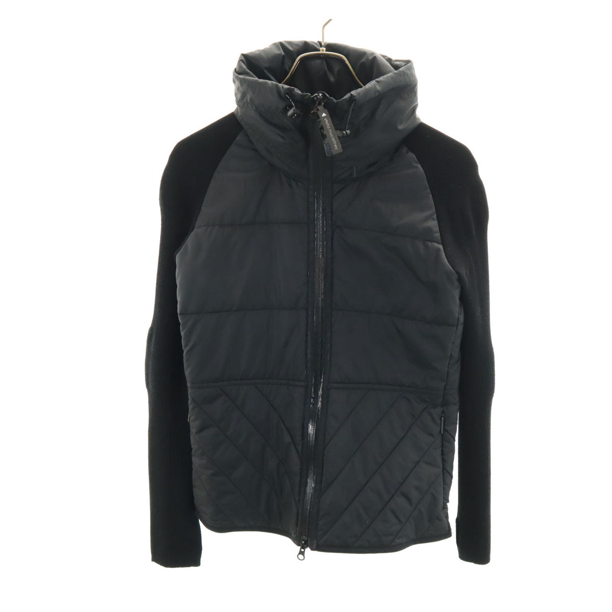 adidas by Stella McCartney アディダスバイステラマッカートニー ニット切替 中綿ジャケット M ブラック レディース