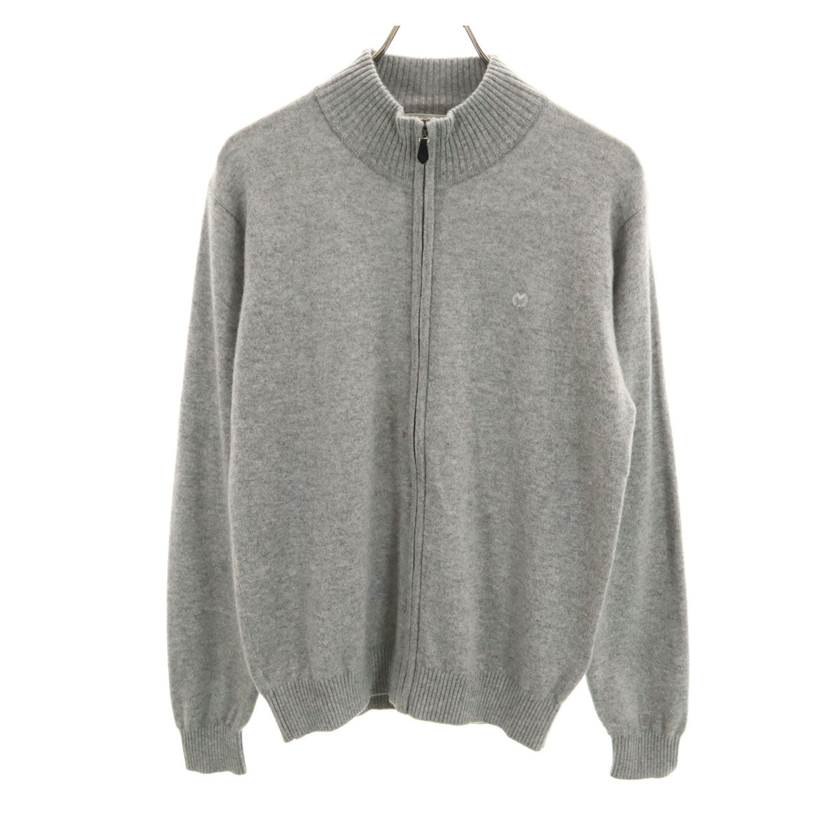 mila schon ミラショーン 日本製 カシミヤ100% 長袖 ニット ジップジャケット 46 グレー メンズ