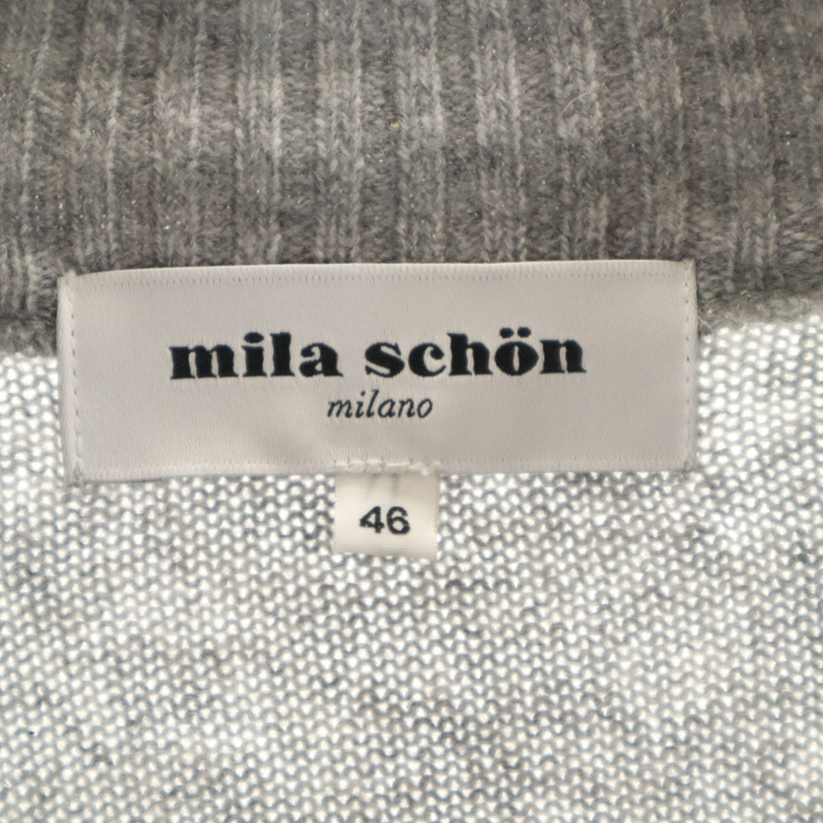 mila schon ミラショーン 日本製 カシミヤ100% 長袖 ニット ジップジャケット 46 グレー メンズ