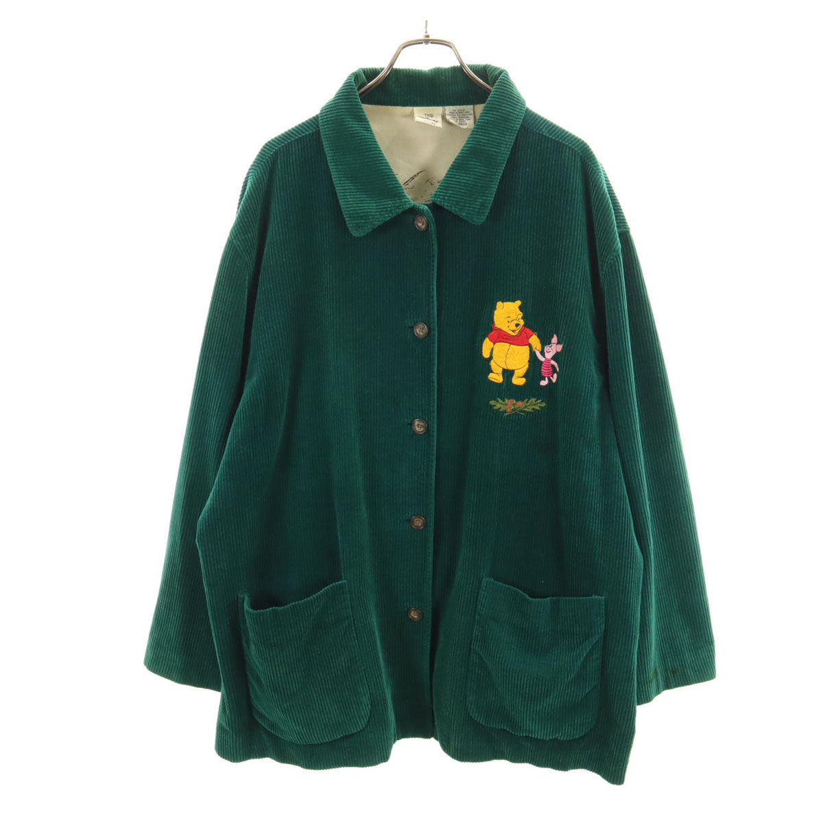 The Disney Store ディズニーストア 90s オールド コーデュロイジャケット XL グリーン プーさん レディース