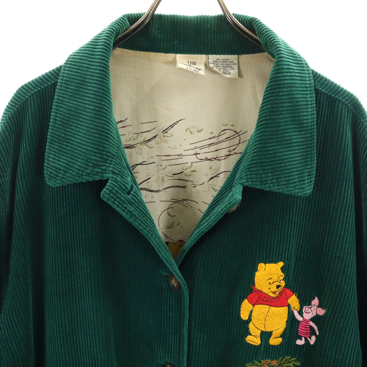 The Disney Store ディズニーストア 90s オールド コーデュロイジャケット XL グリーン プーさん レディース