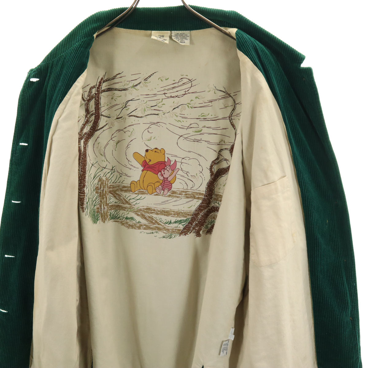 The Disney Store ディズニーストア 90s オールド コーデュロイジャケット XL グリーン プーさん レディース